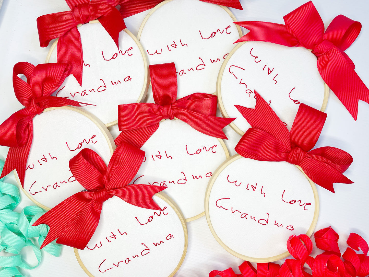 Loved One's Custom Hooped Handwriting Ornament
