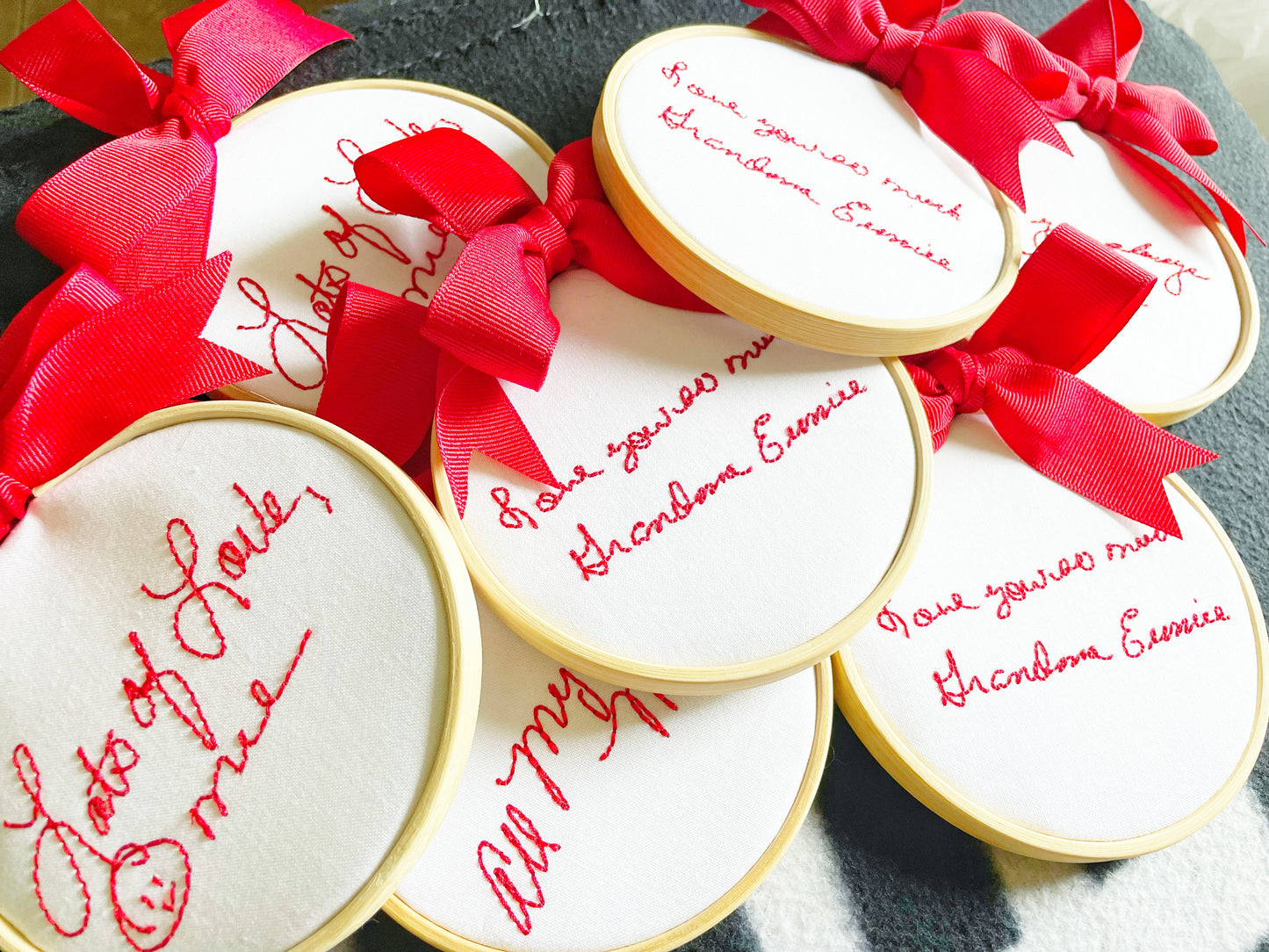 Custom Embroidered Handwriting Christmas Ornament