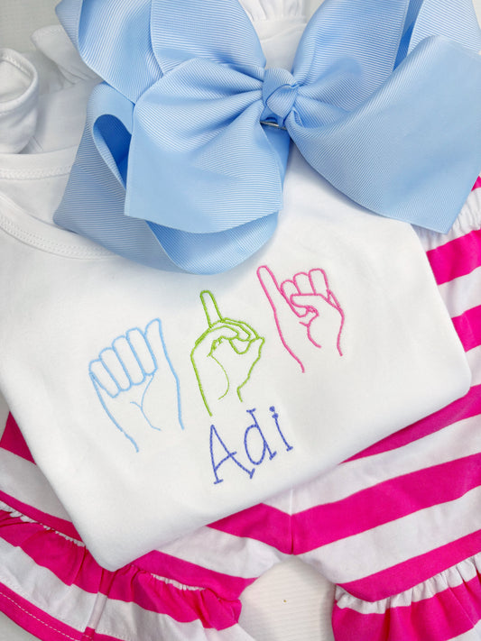 Girl's Sign Language Custom Shirt