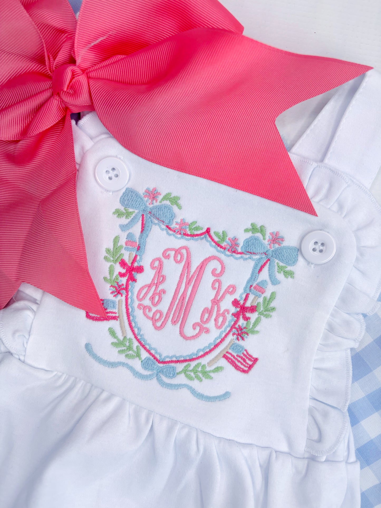 Patriotic Crest Ruffled Sun Suit