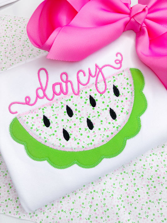 Girls' Watermelon Applique Design