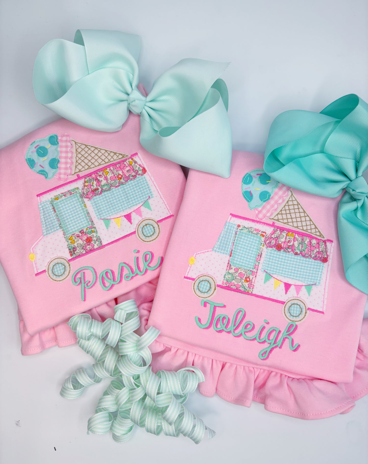 Ice Cream Truck Applique Design for Girls