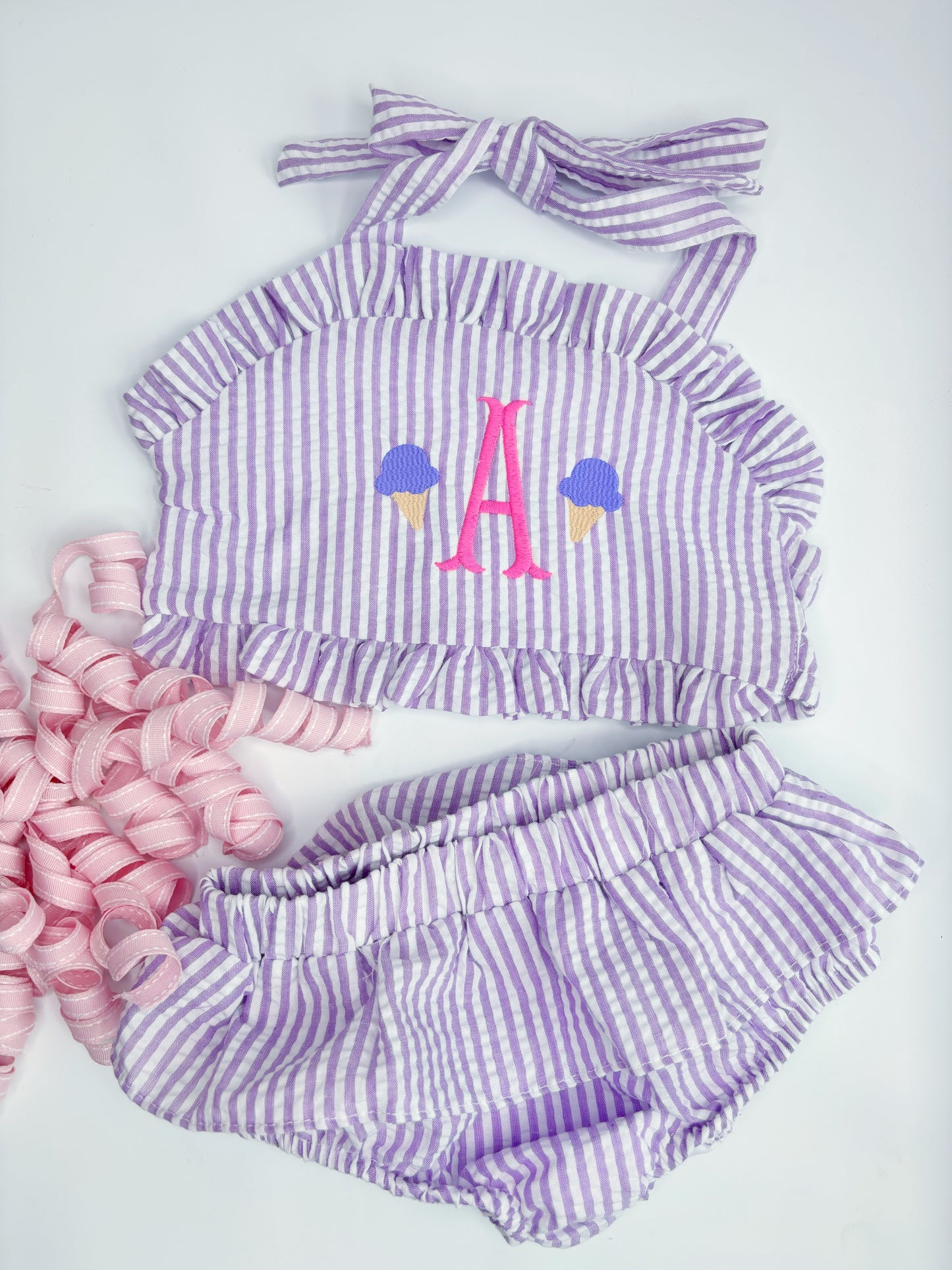 Girls  Seersucker Swimsuit