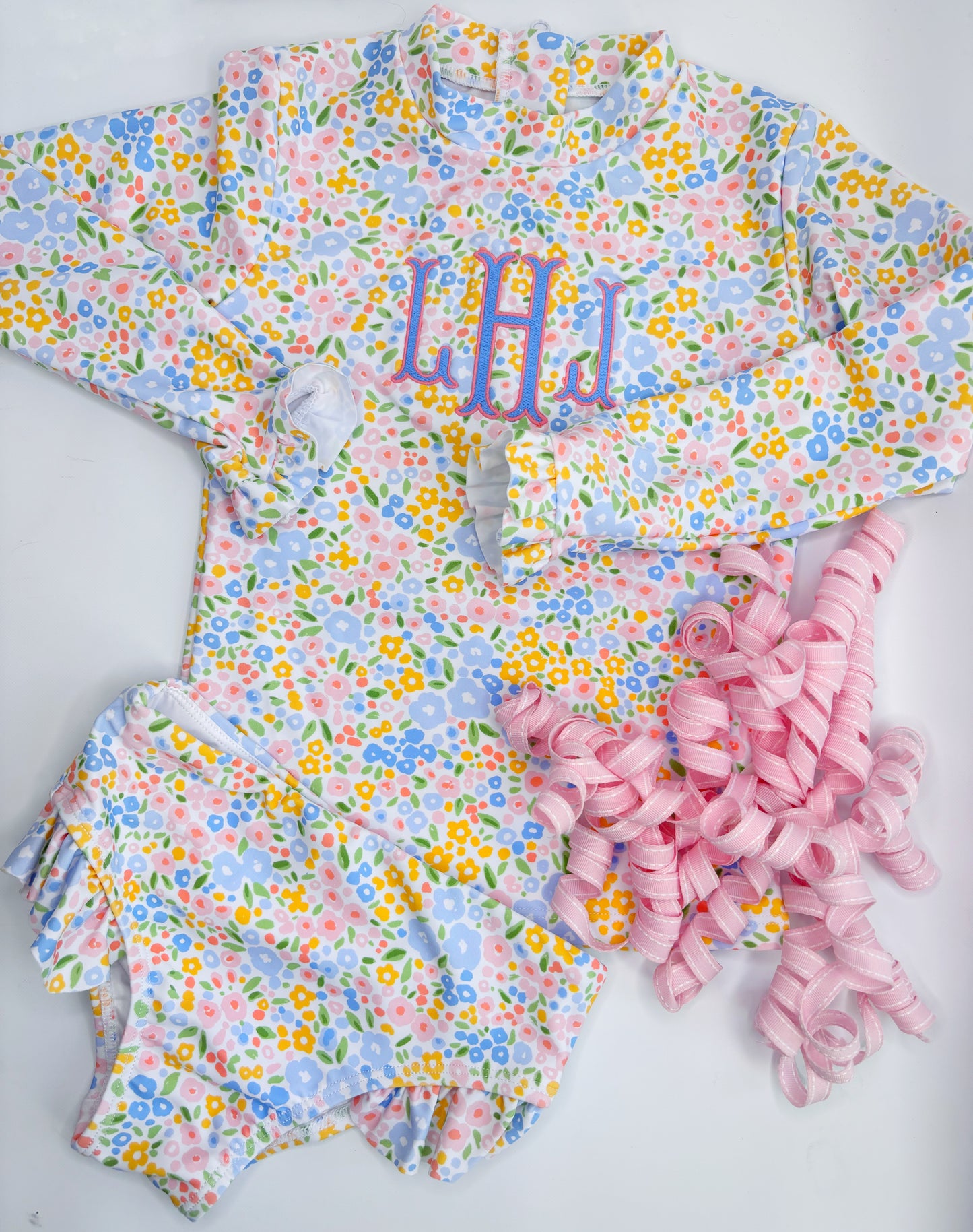 Girl's Long Sleeve Two Piece Swimsuit
