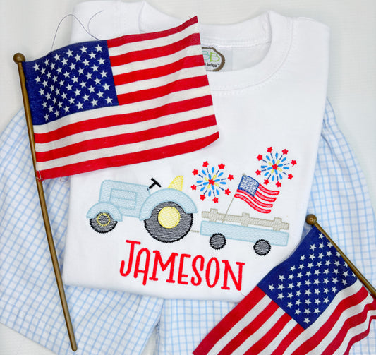 Patriotic Tractor Sketch Design