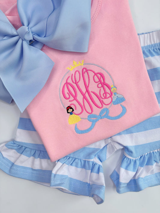 Sweet Princesses Monogram Frame Design