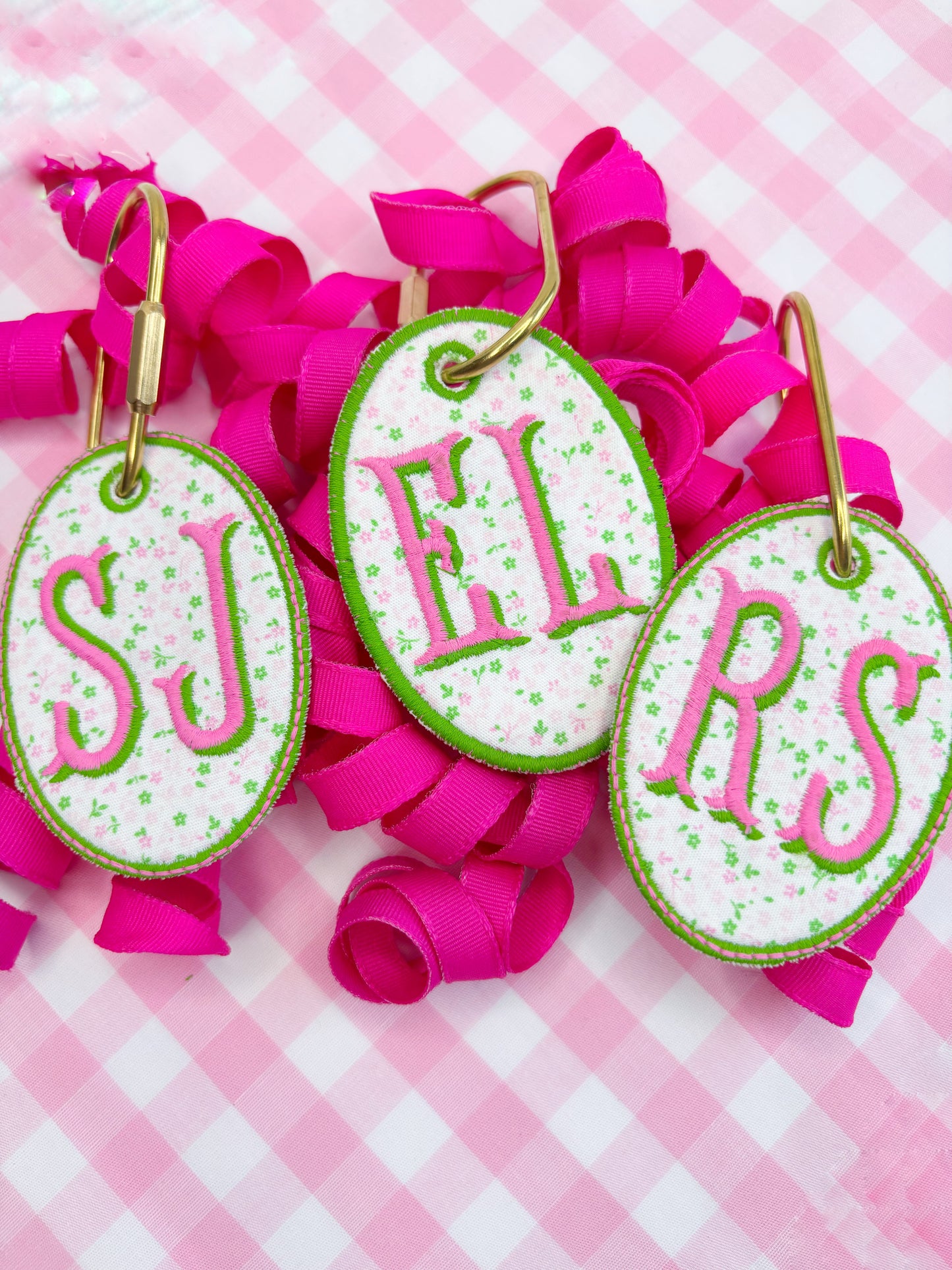 Embroidered Oval Keychains