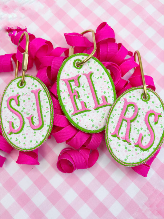 Embroidered Oval Keychains