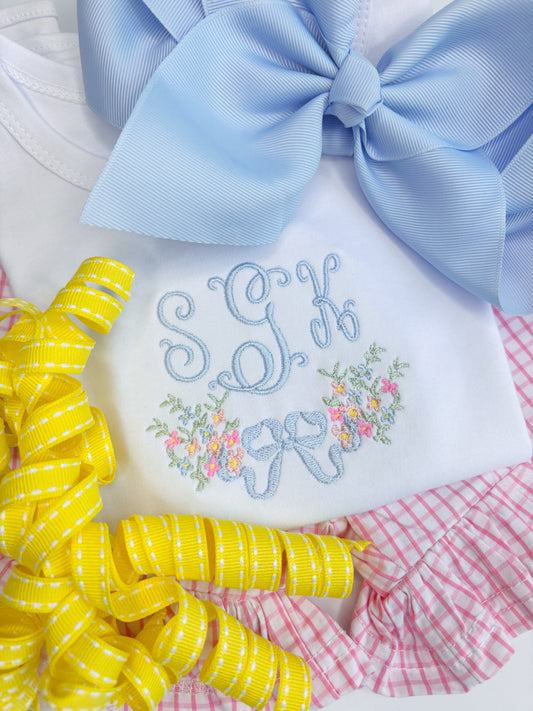 Girl's Floral Monogram Frame