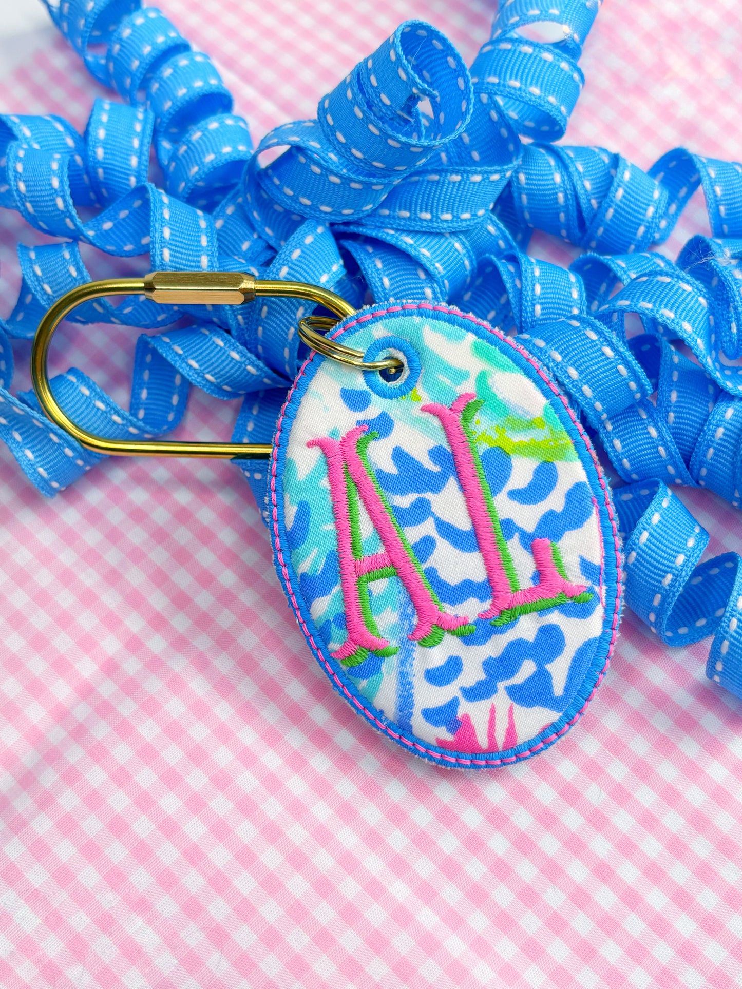 Embroidered Oval Keychains