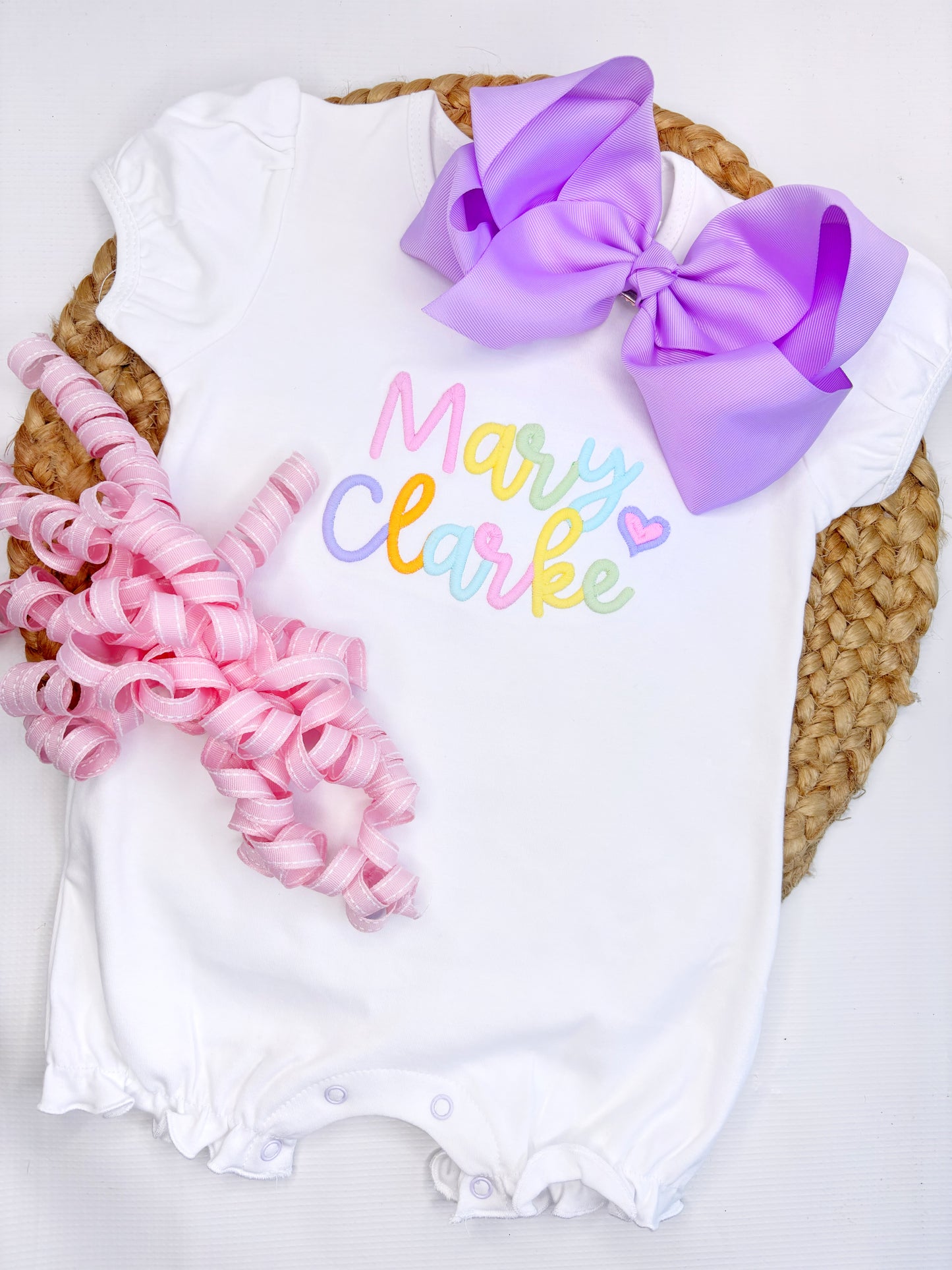 3D puff Embroidered Name Shirt for Girls