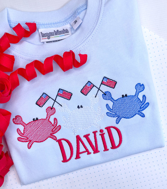 Patriotic Crabs Sketch Design