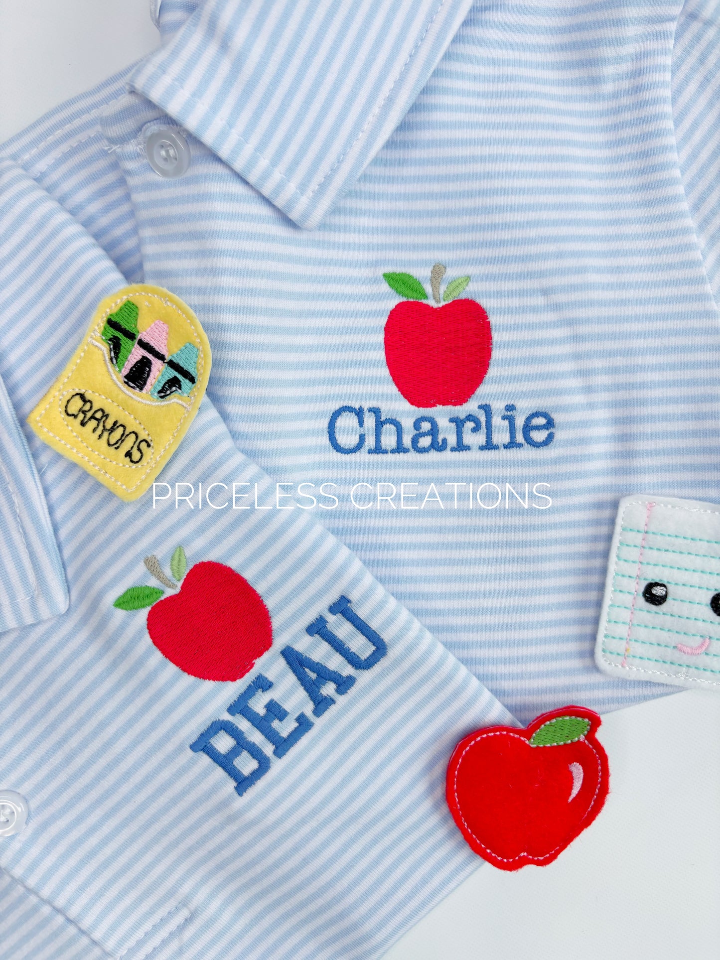 Boy's Striped Apple Polo