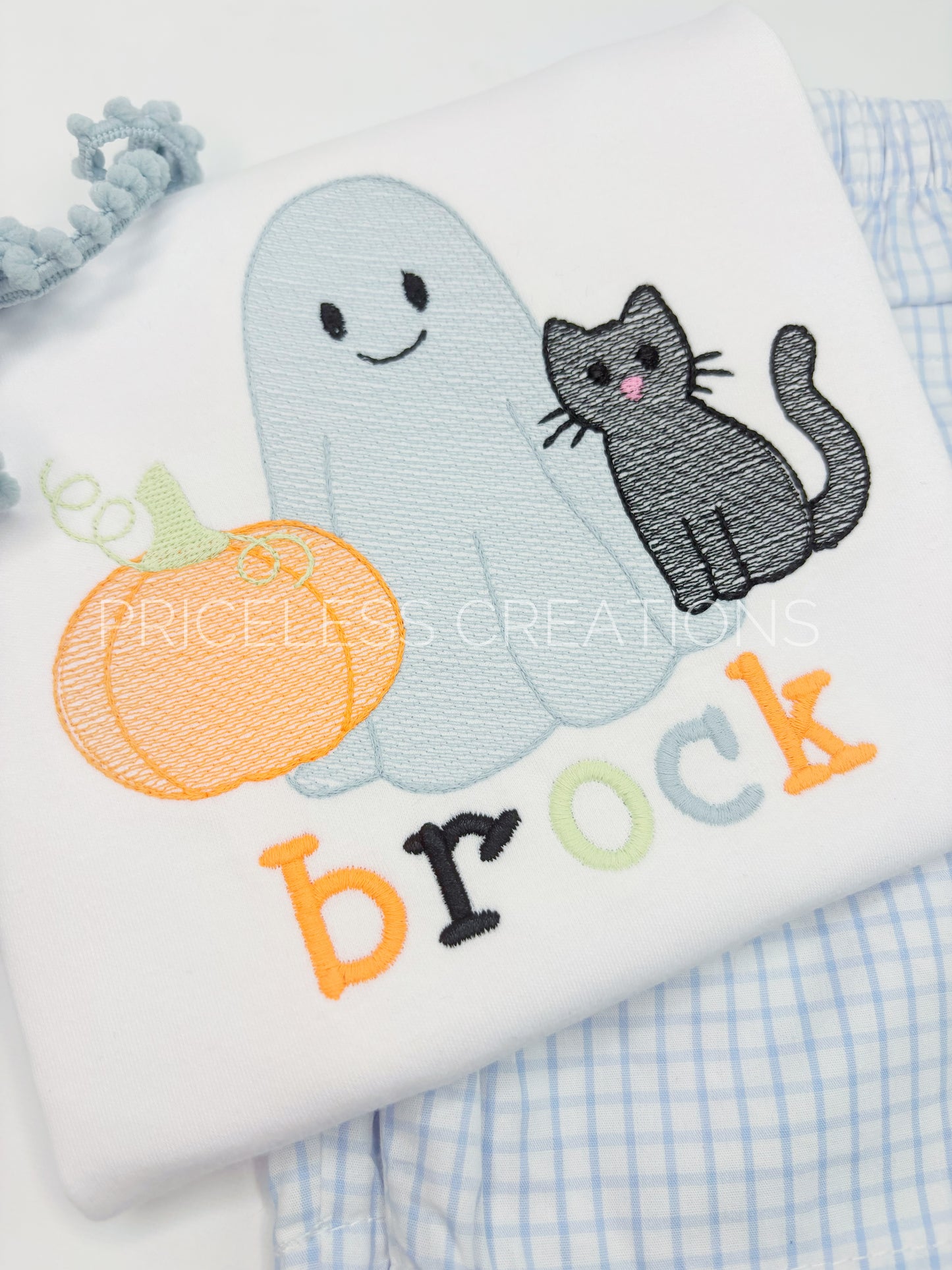 Boy's Light Blue Ghost Trio Design