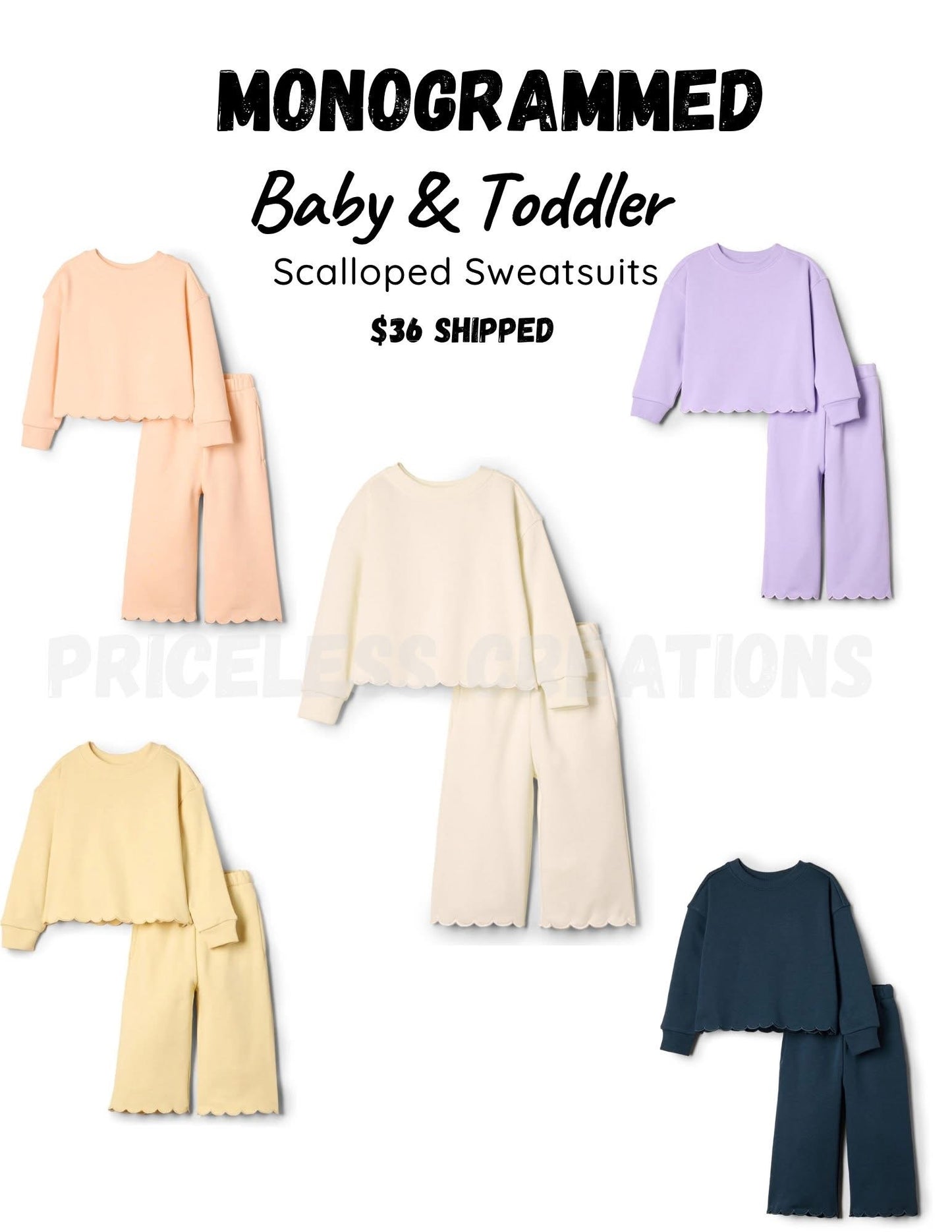 Girl's Scalloped Jogging Set