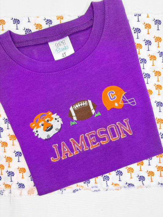 Purple/Orange Tiger Trio Design