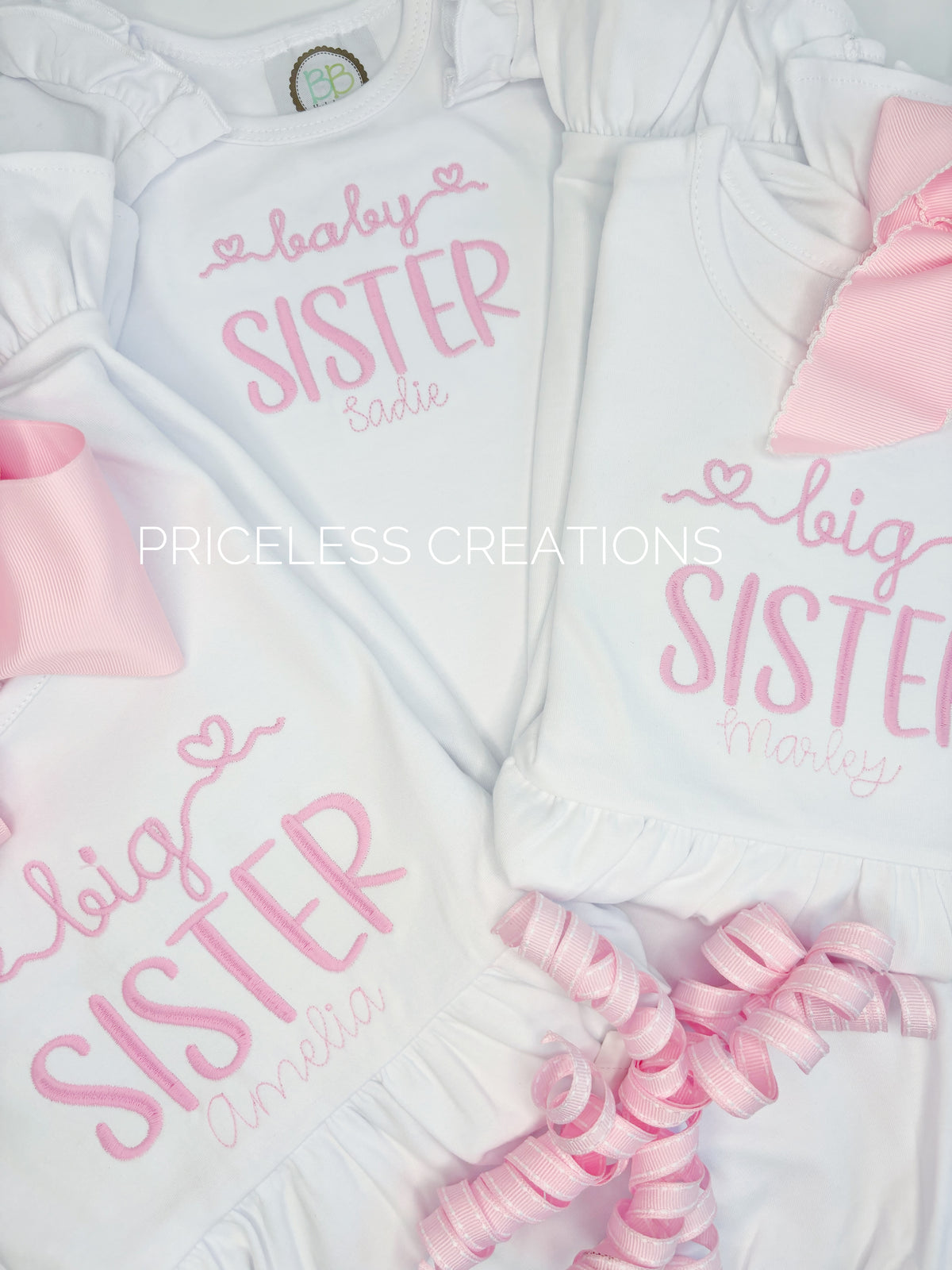 Big Sister with Pink Bow Stitching