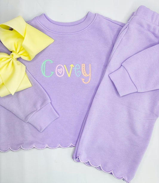 Girl's Scalloped Jogging Set