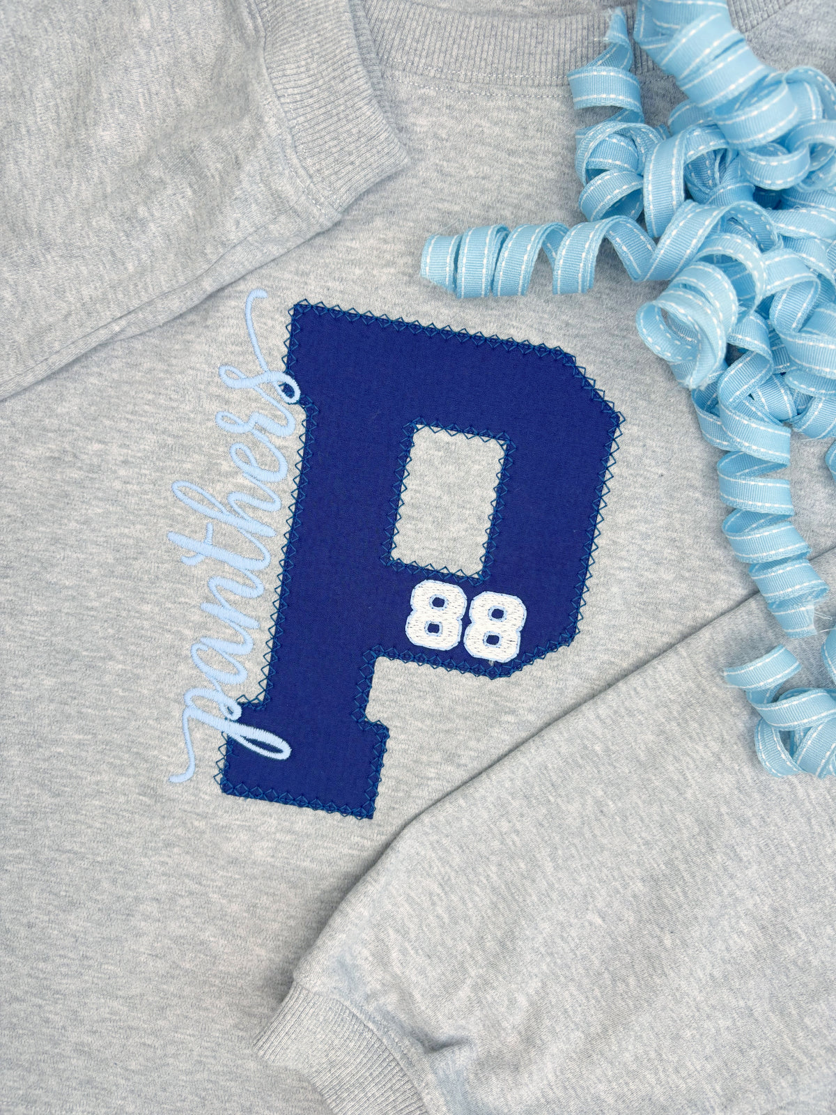 Single Letter with Optional Number Mascot Sweatshirt