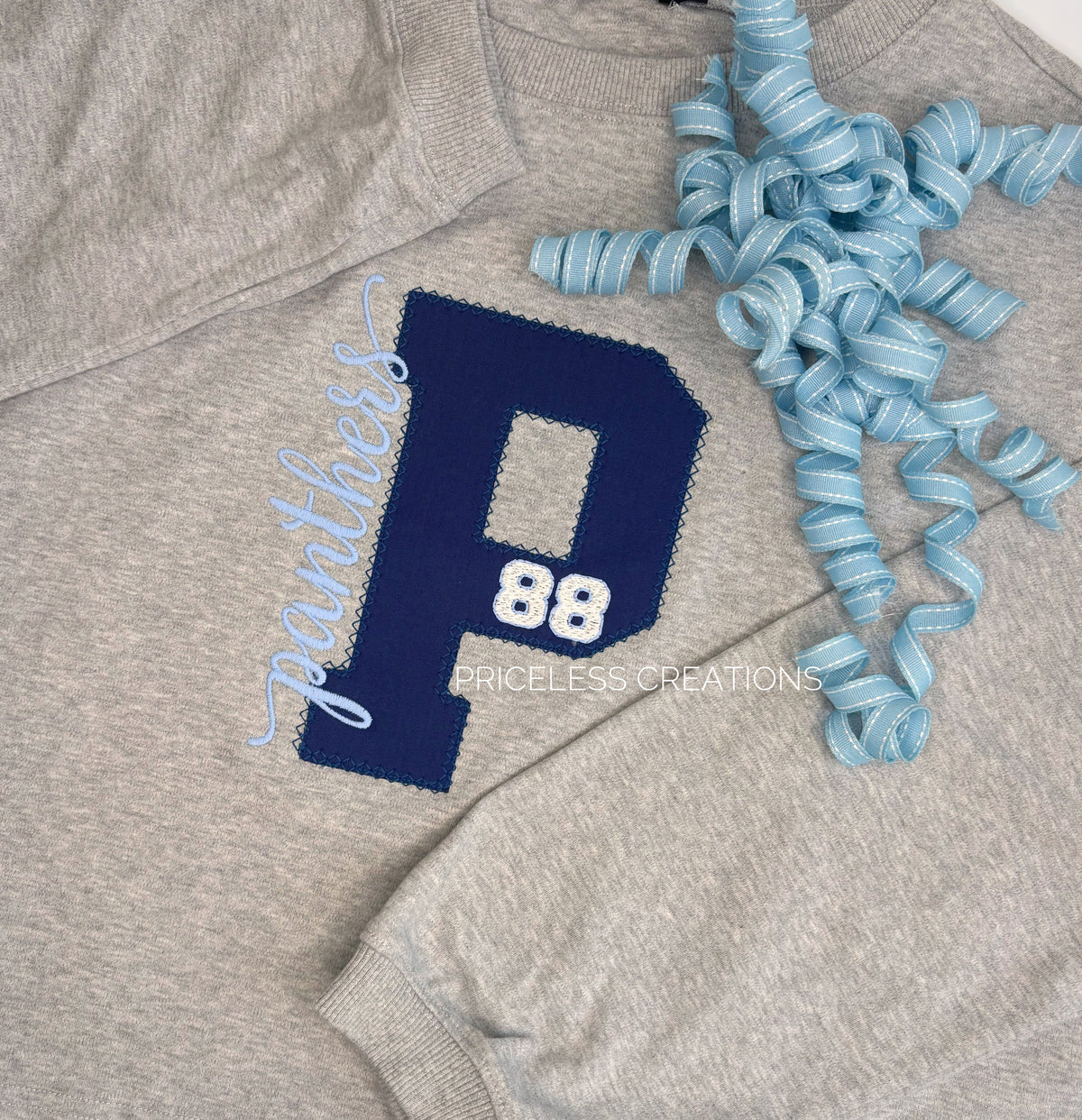 Single Letter with Optional Number Mascot Sweatshirt