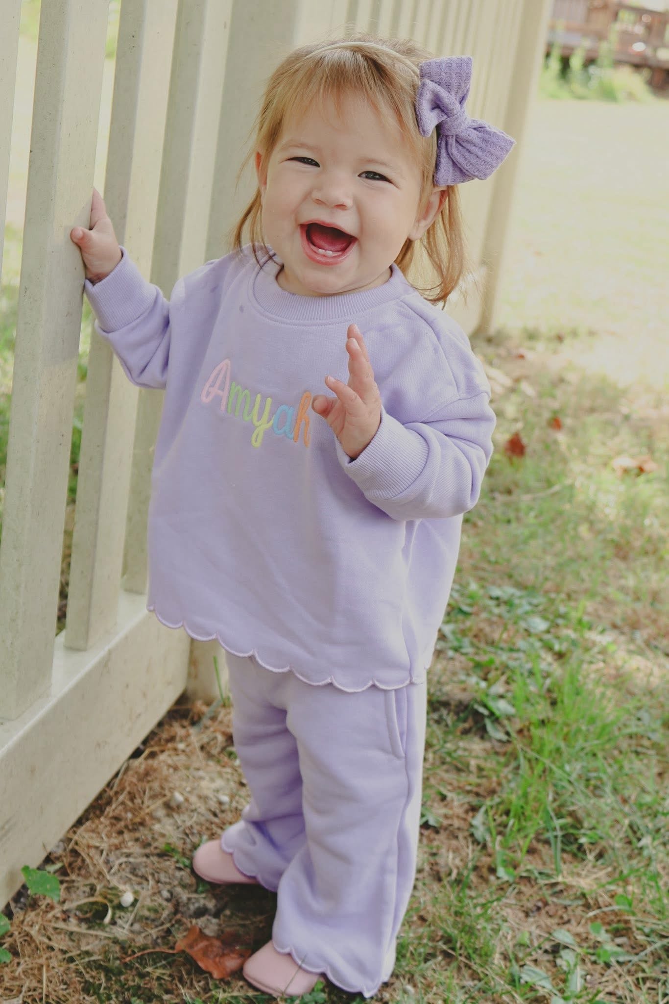 Girl's Scalloped Jogging Set