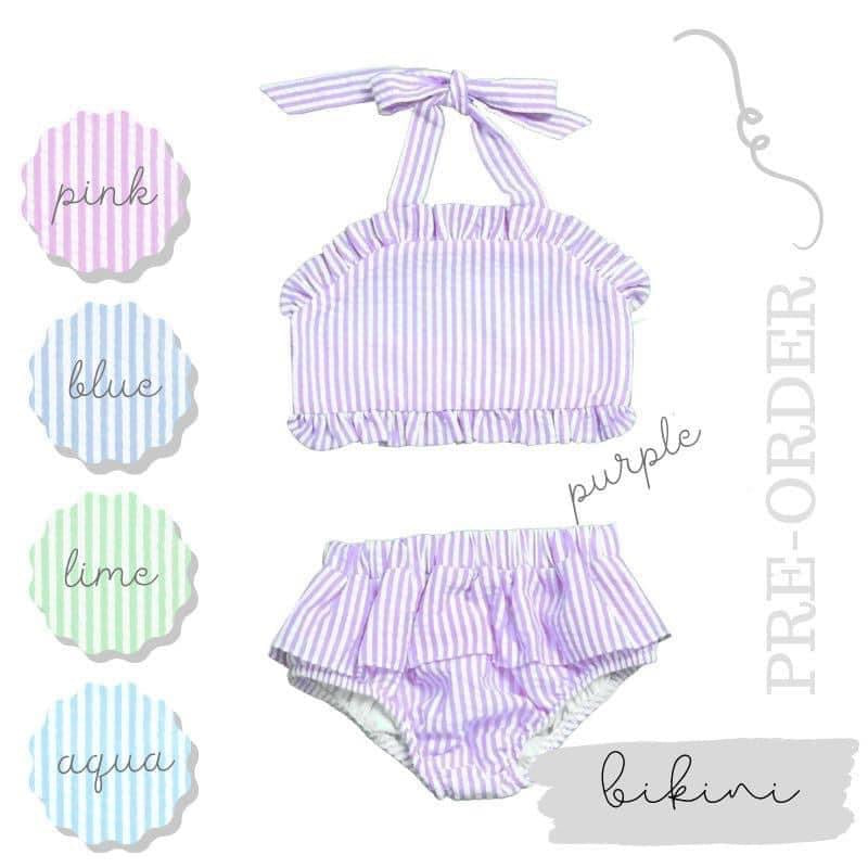 Girls One or Two Piece Seersucker Swimsuit