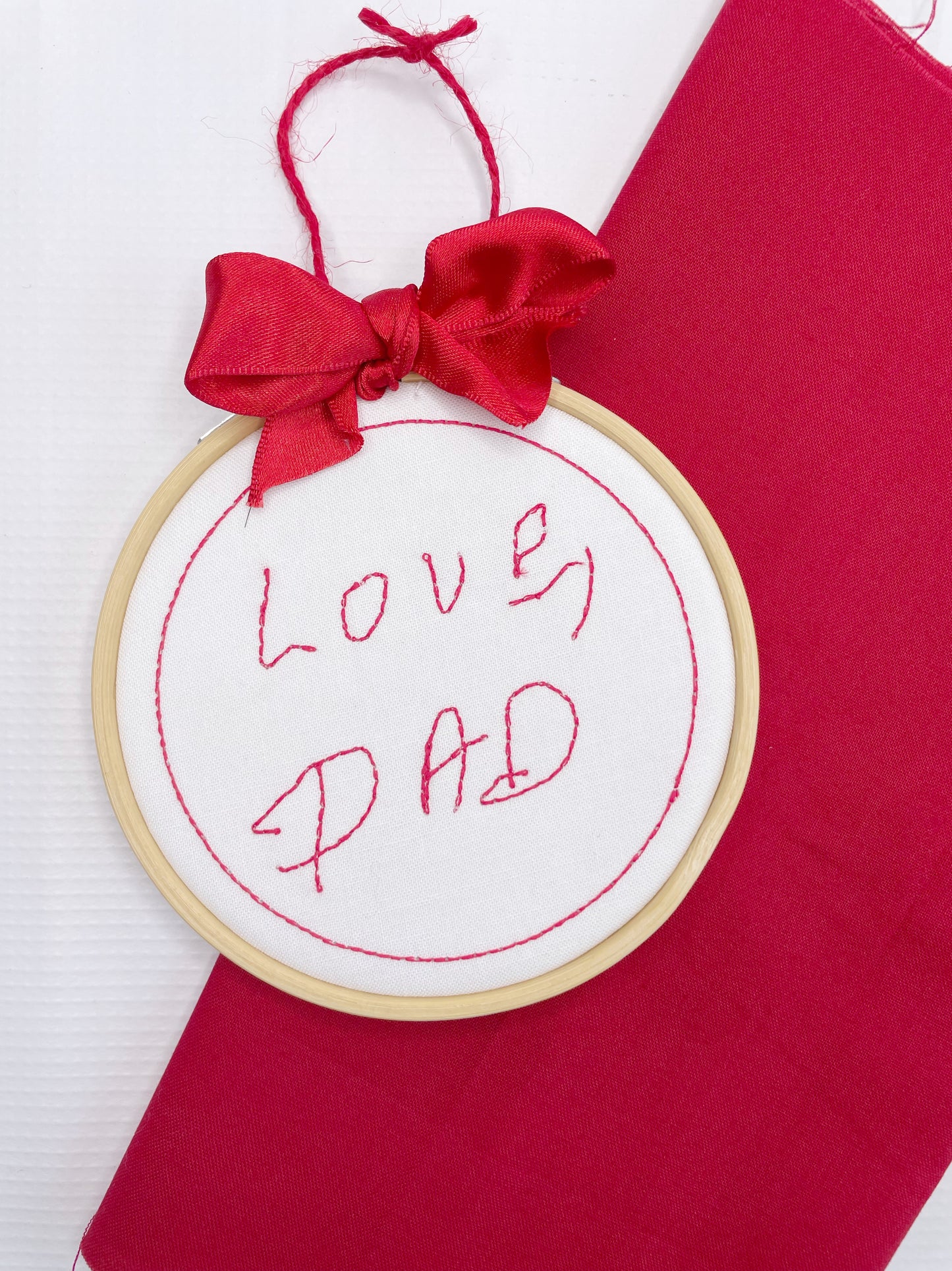 Loved One's Custom Hooped Handwriting Ornament