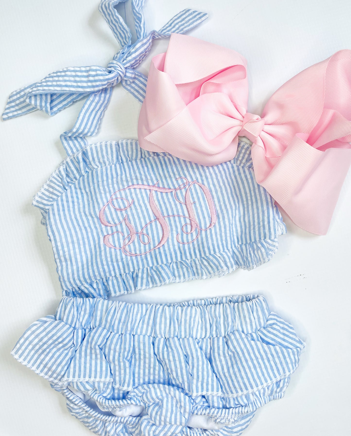 Girls  Seersucker Swimsuit