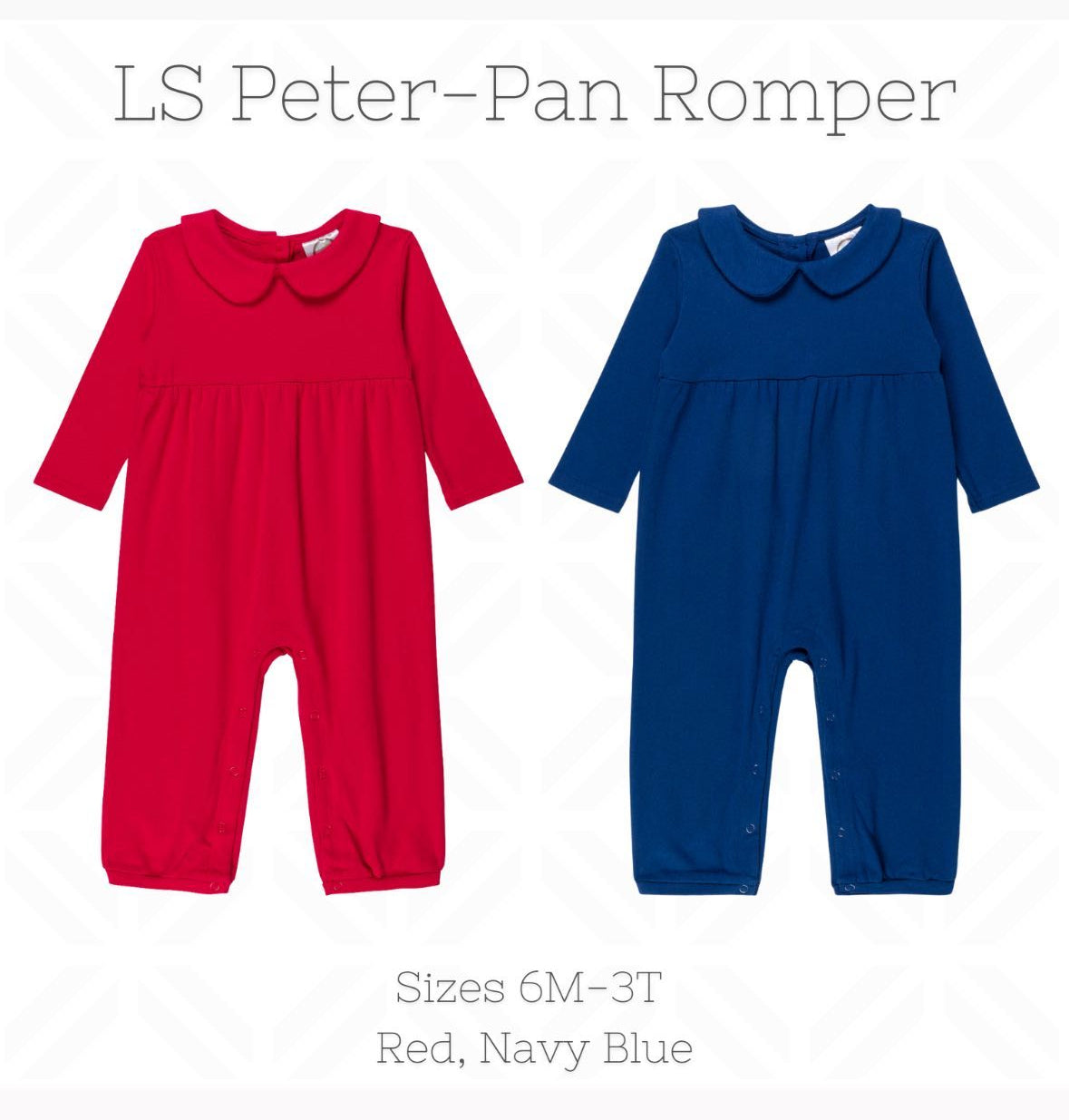 Unisex Peter Pan Collared Rompers