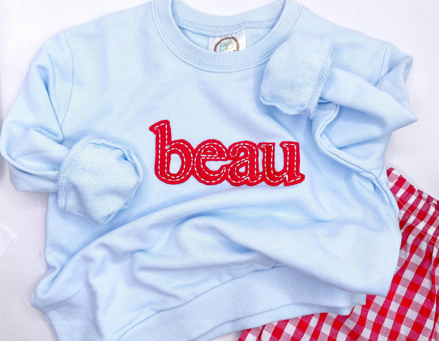 Unisex Version of Felt Vintage Name Sweatshirt IN TIMES FONT
