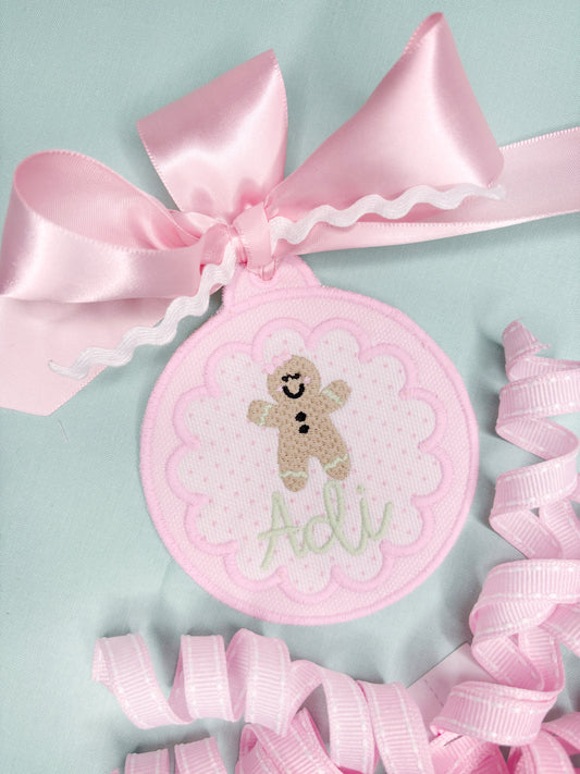 Pastel Gingerbread Girl Custom Ornament
