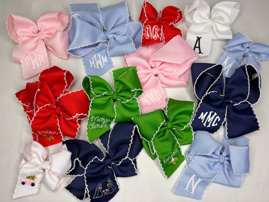 Pique Trimmed Grosgrain 5" Bow