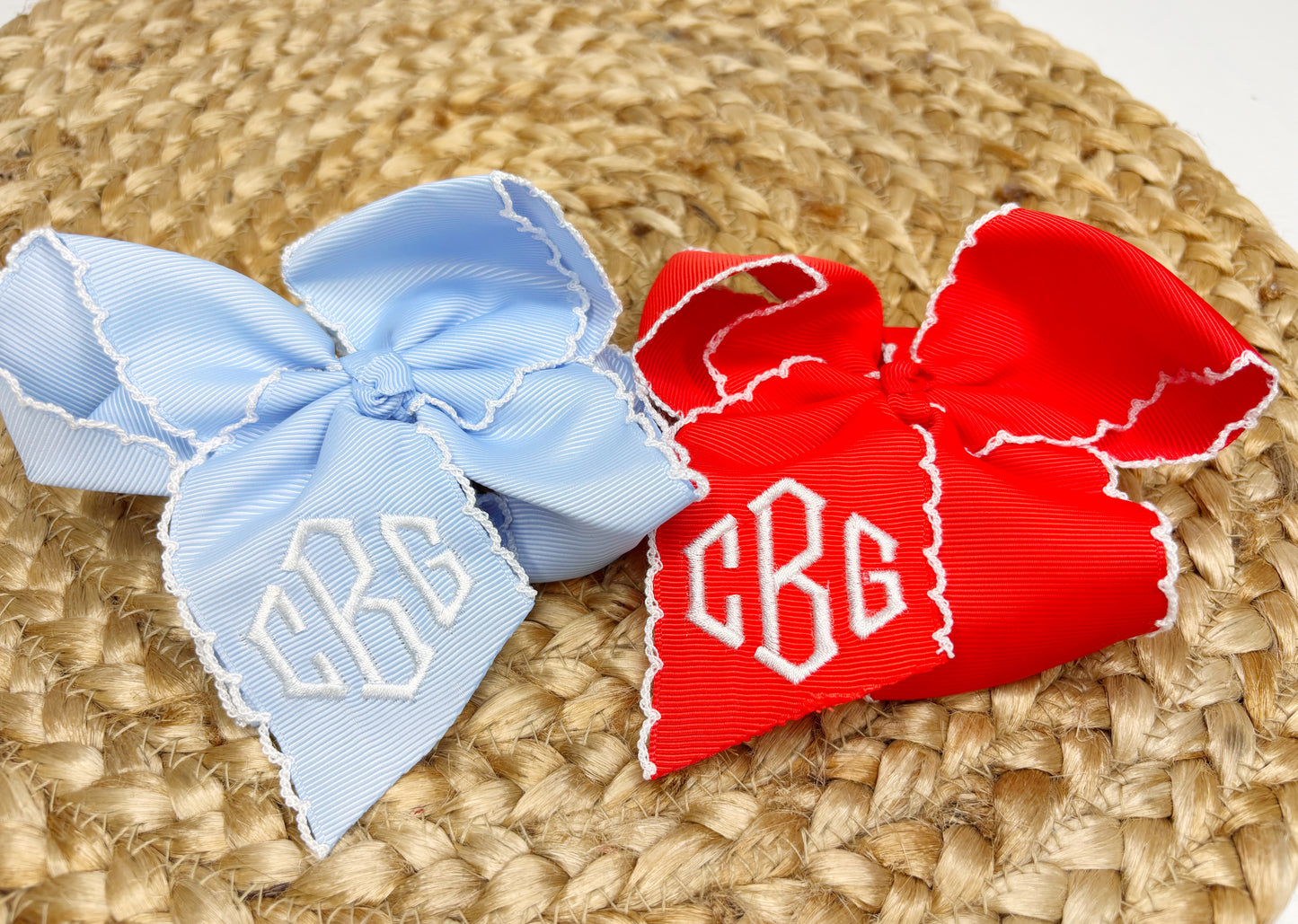 Pique Trimmed Grosgrain 5" Bow