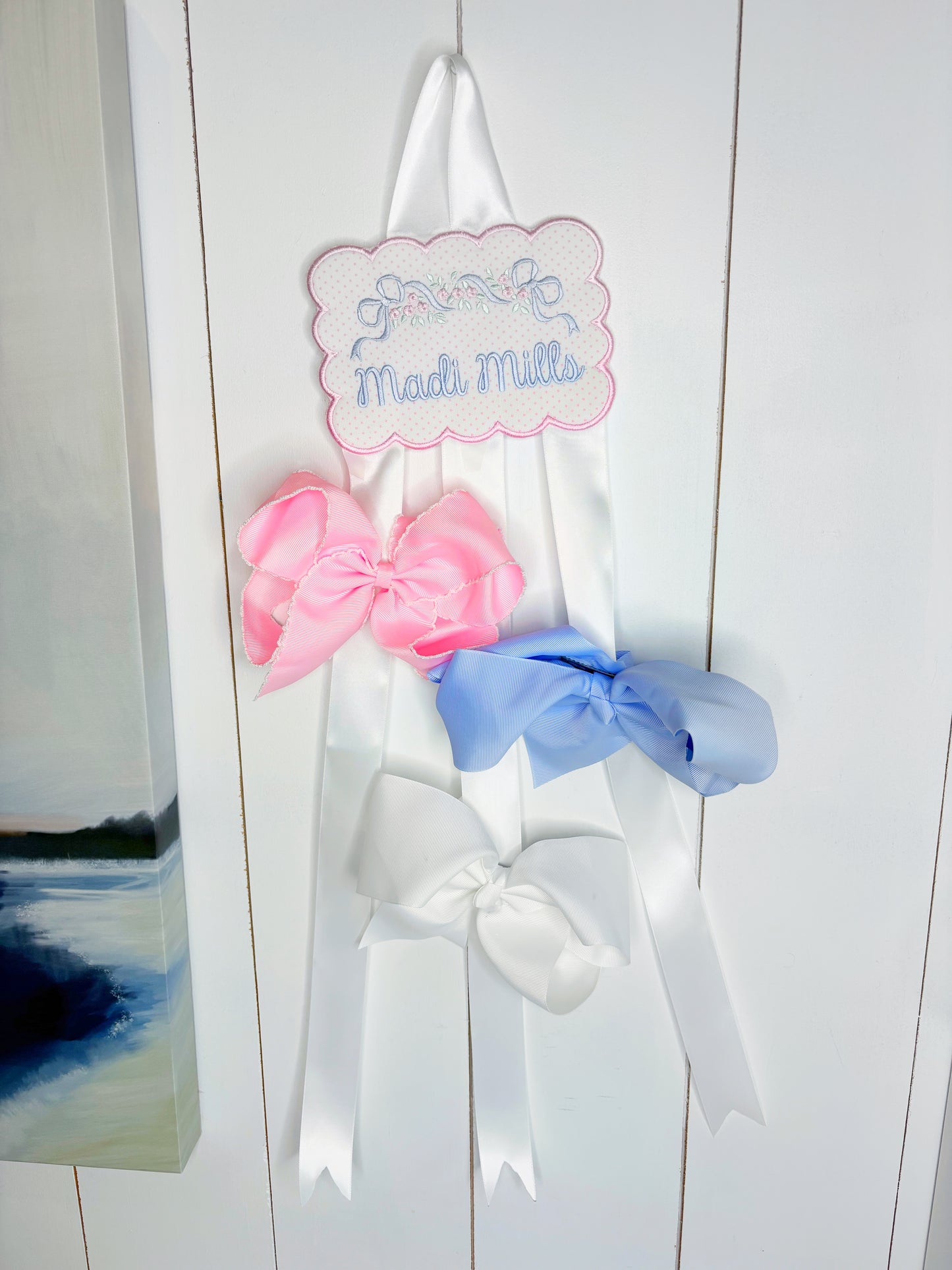Custom Embroidered Bow Holder