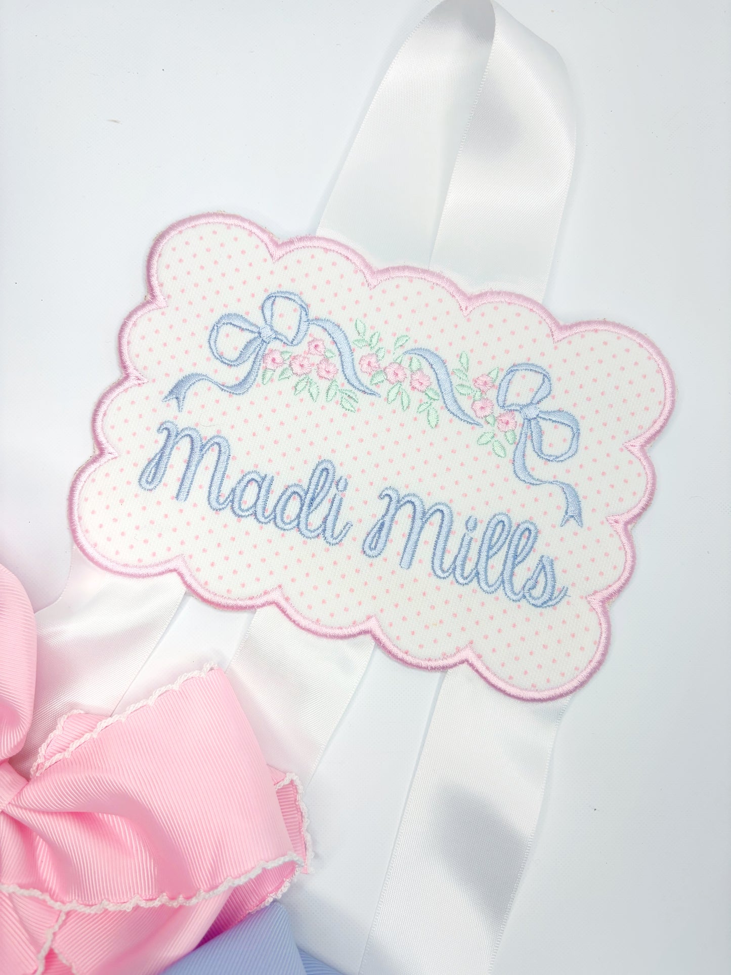 Custom Embroidered Bow Holder
