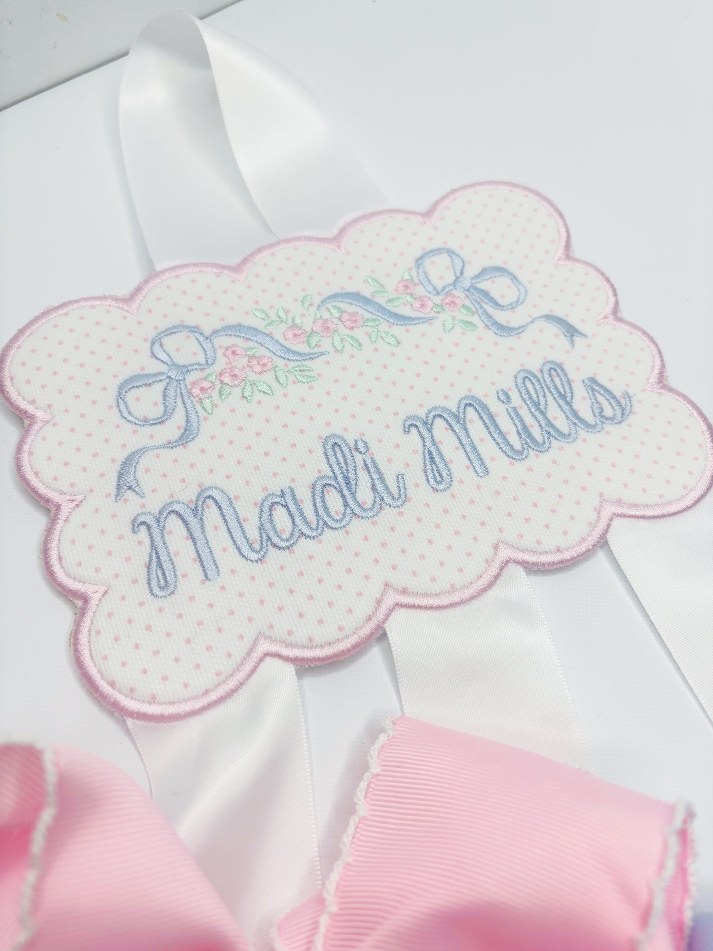 Custom Embroidered Bow Holder