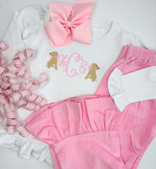 Puppy Girl Monogram Design