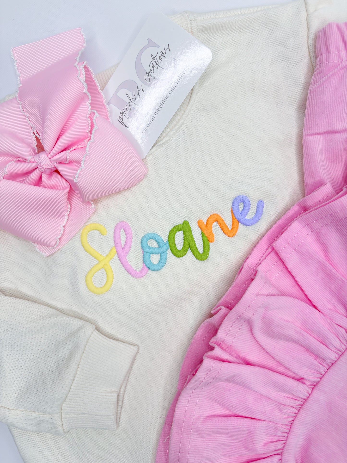 3D Puff Embroidered Name for Girls