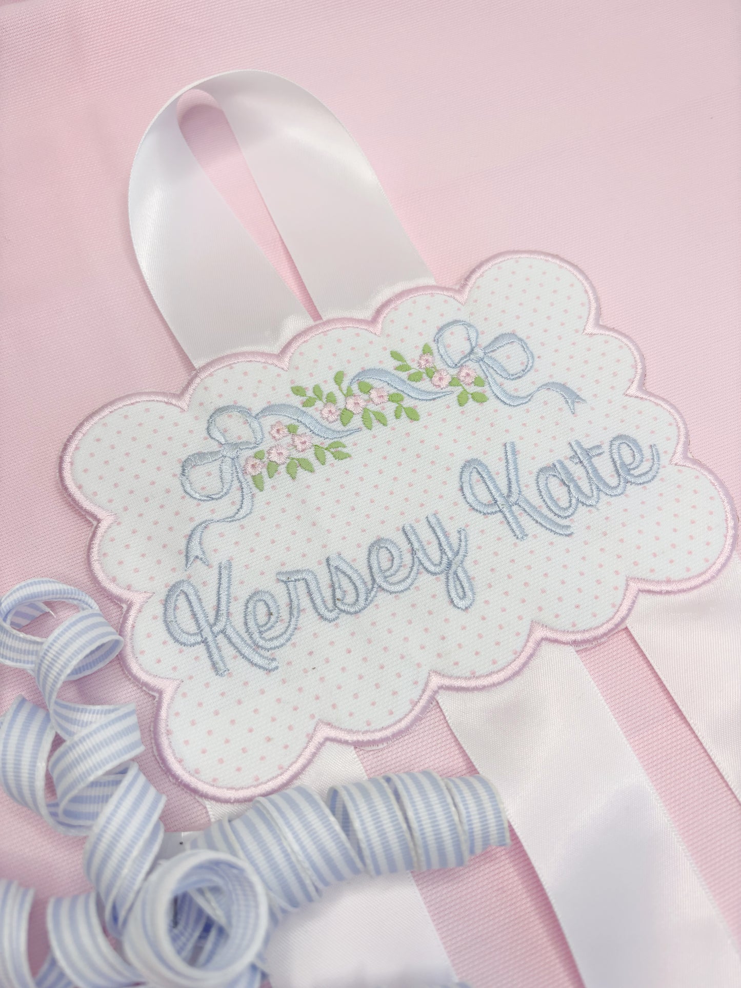 Custom Embroidered Bow Holder