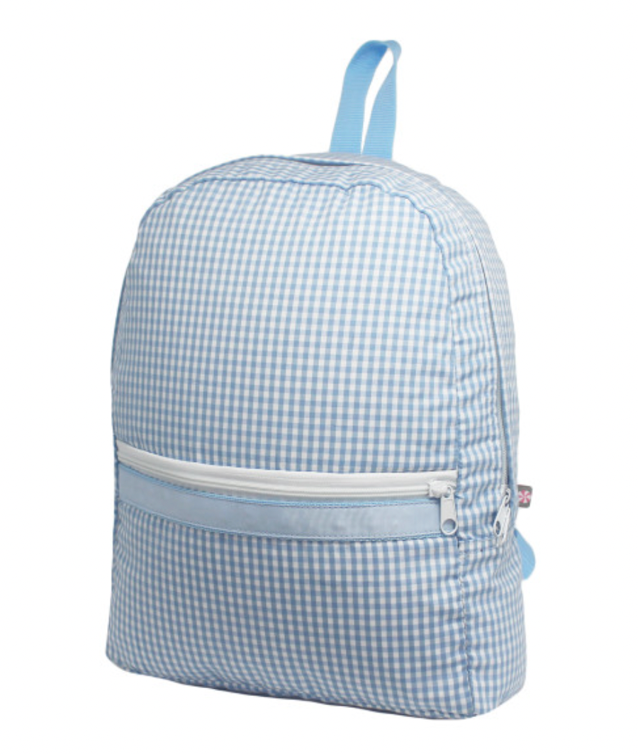 Gingham Medium Size Backpack with Rainbow Personalization