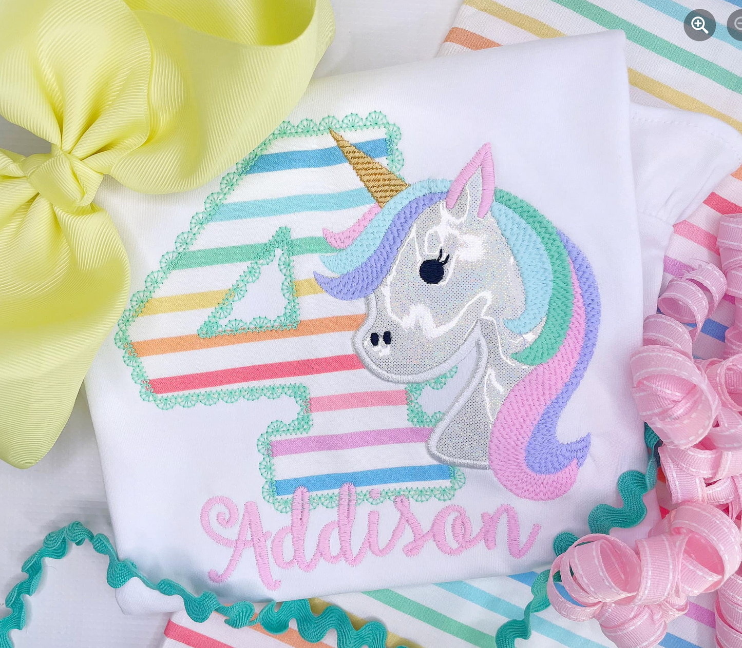Girl's Pastel Unicorn Birthday Shirt