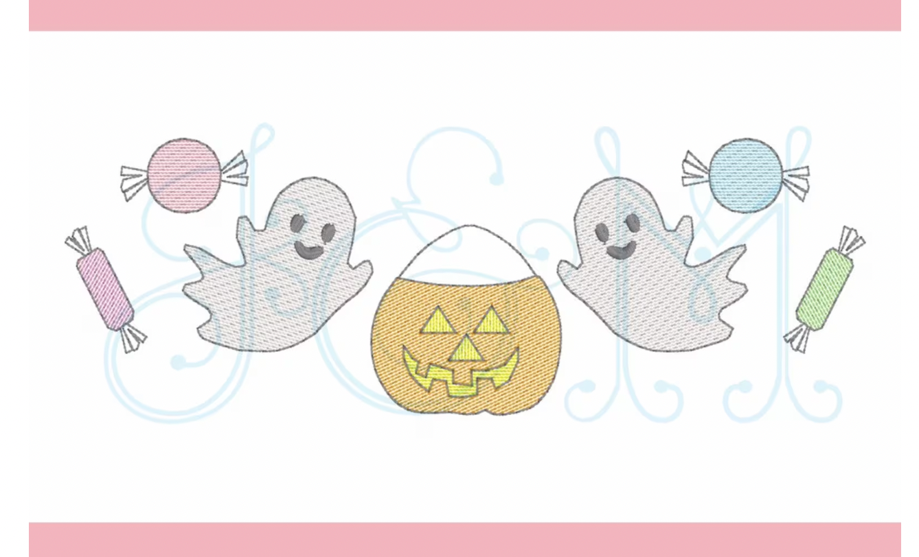 Halloween Sketch-Ghost, Pumpkin, Candy