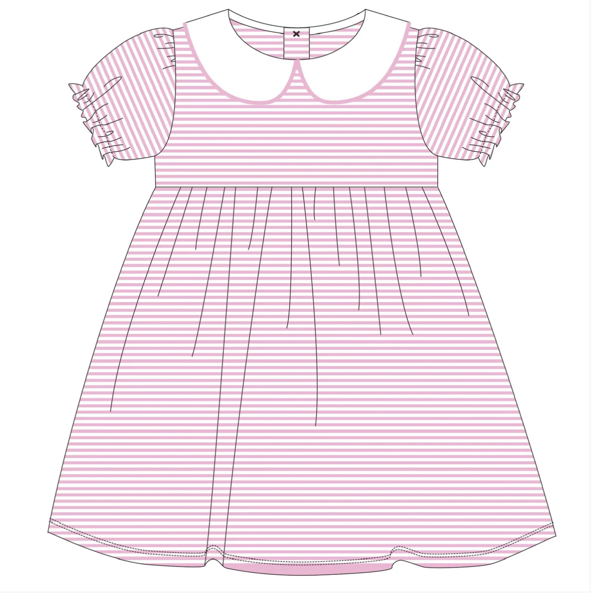 SAMPLE!! Custom Embroidered Striped Knit Dress