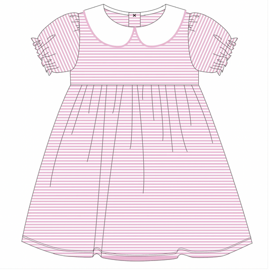 SAMPLE!! Custom Embroidered Striped Knit Dress