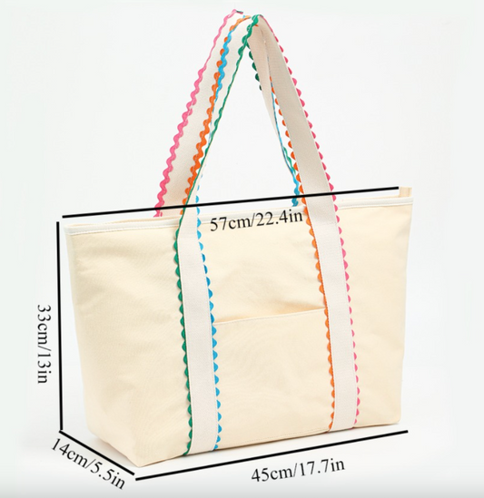 PRE-ORDER Ric Rac Canvas Tote & Cosmetic Bag