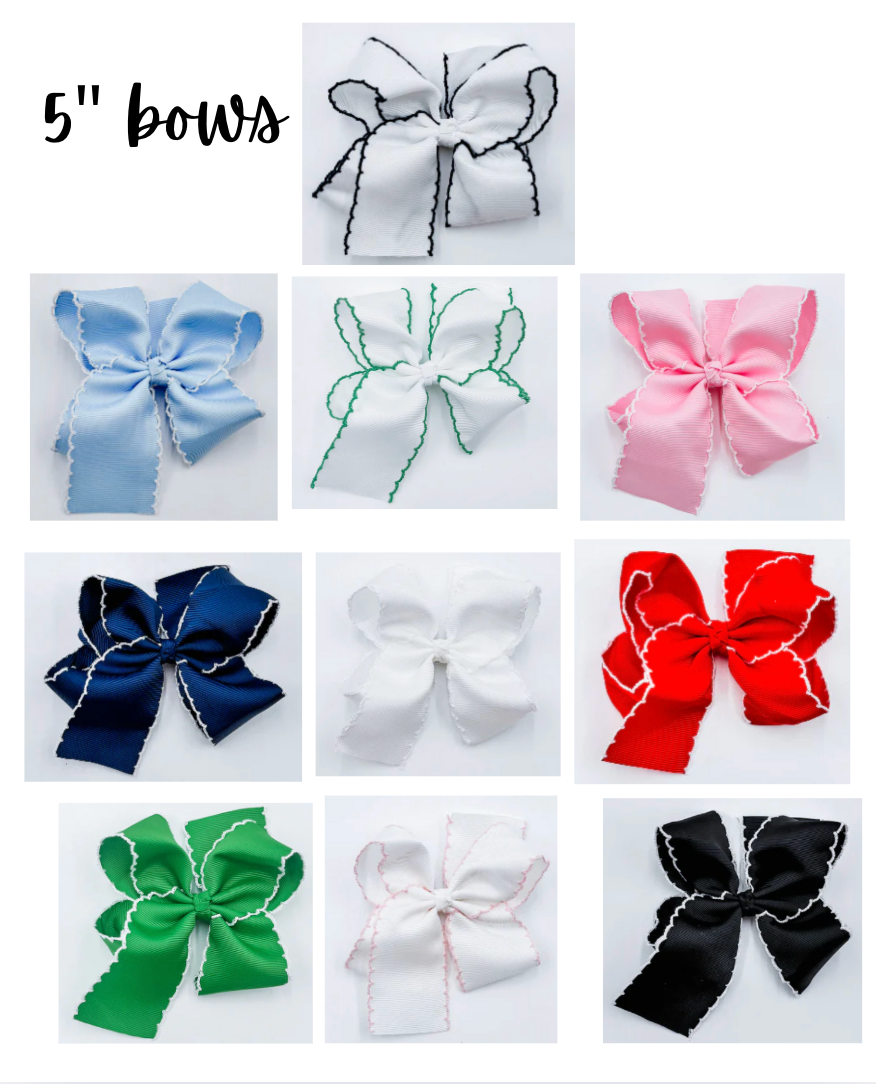 Pique Trimmed Grosgrain 5" Bow
