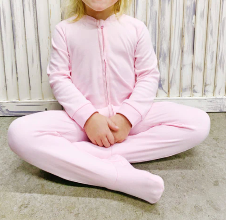 Unisex Footed Sleeper with Cursive MOnogram