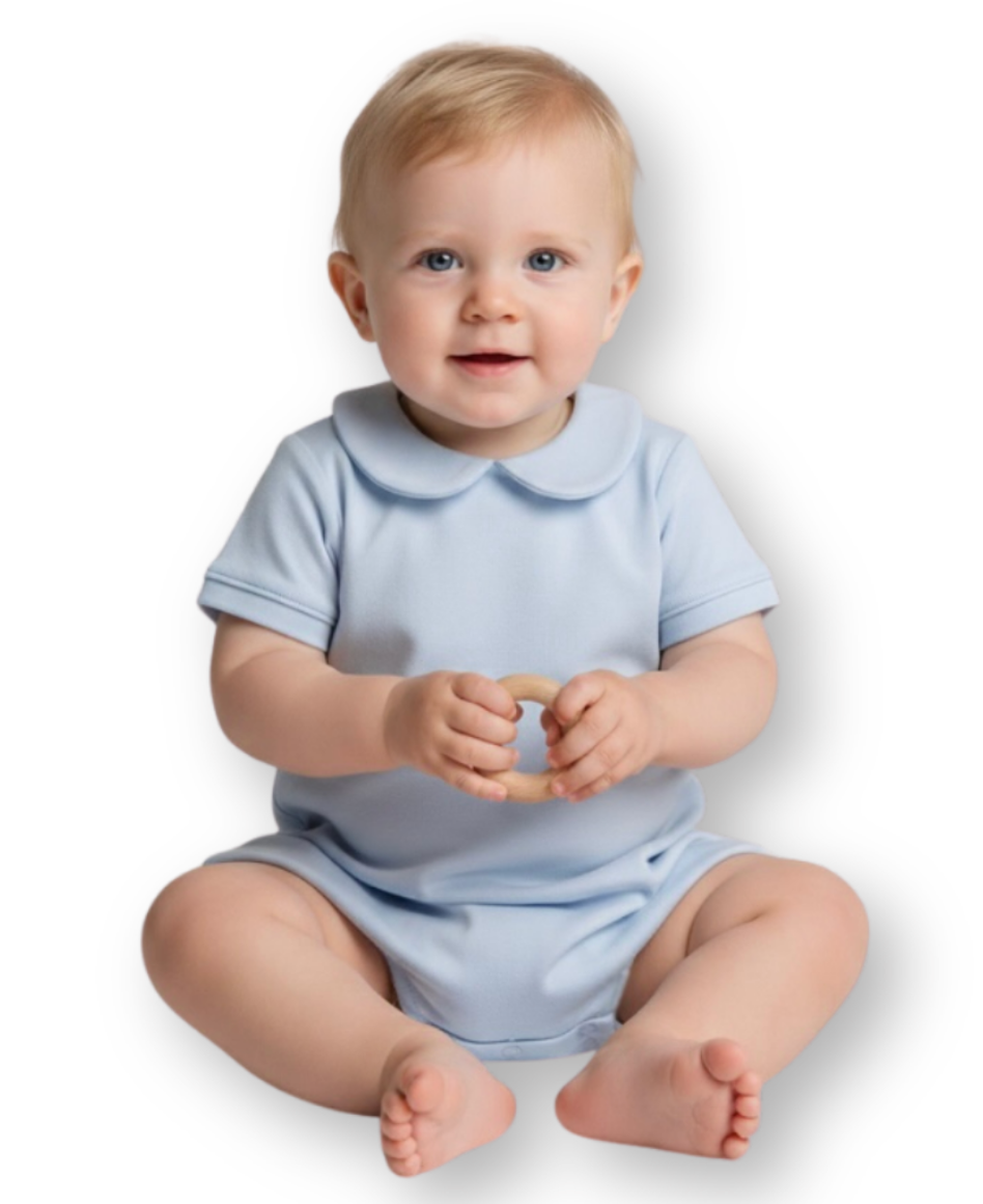 Single Initial Boy's Peter Pan Collar Bubble