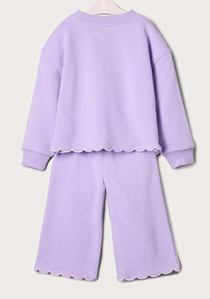 Girl's Scalloped Jogging Set