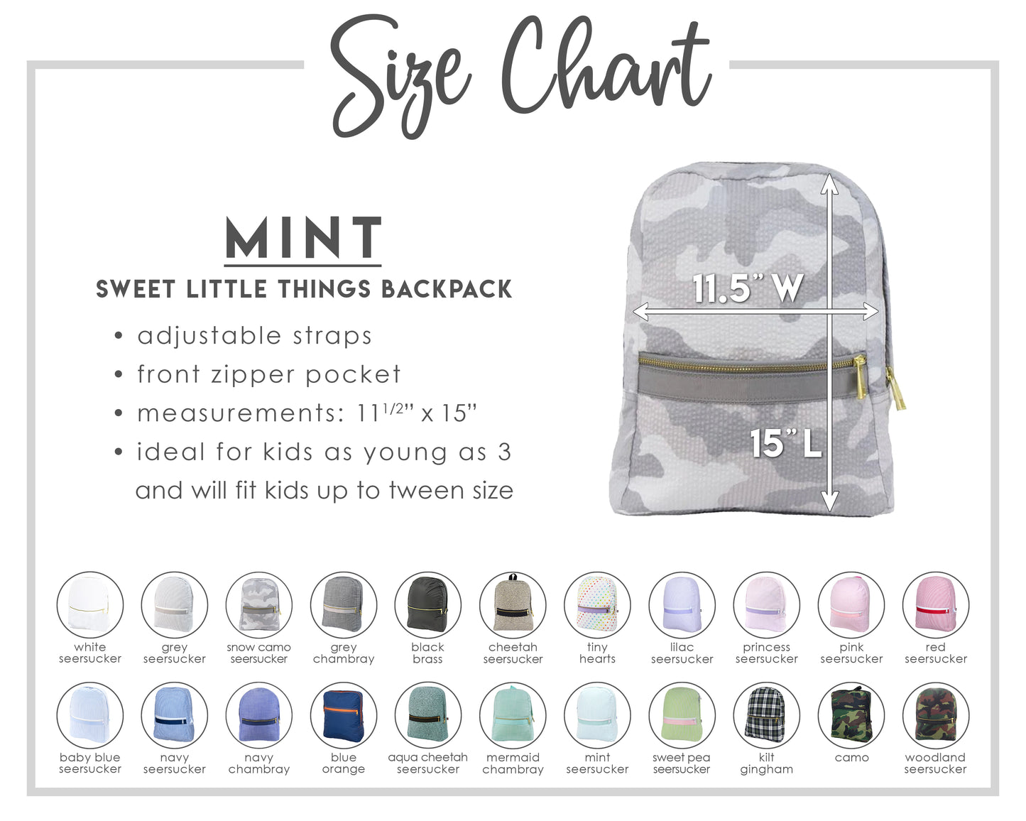 Ballerina Initial Backpack (Mint brand)